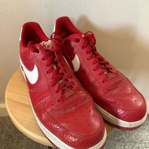 Nike Air Force 1 Red and White Sneakers